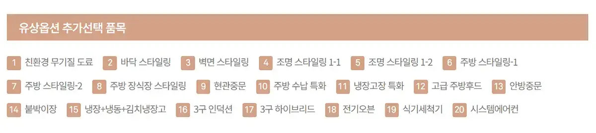84a타입 옵션품목
